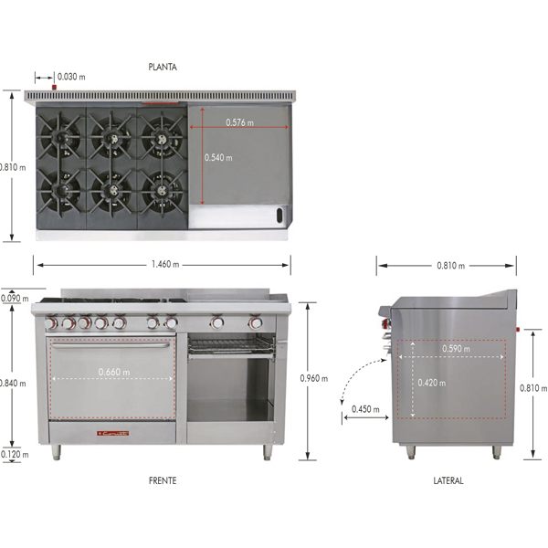 ESTUFAS EC-6-H-GRILL MASTÉR