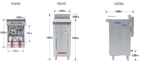 FREIDORA TURBO-12.5-3Q PETIT